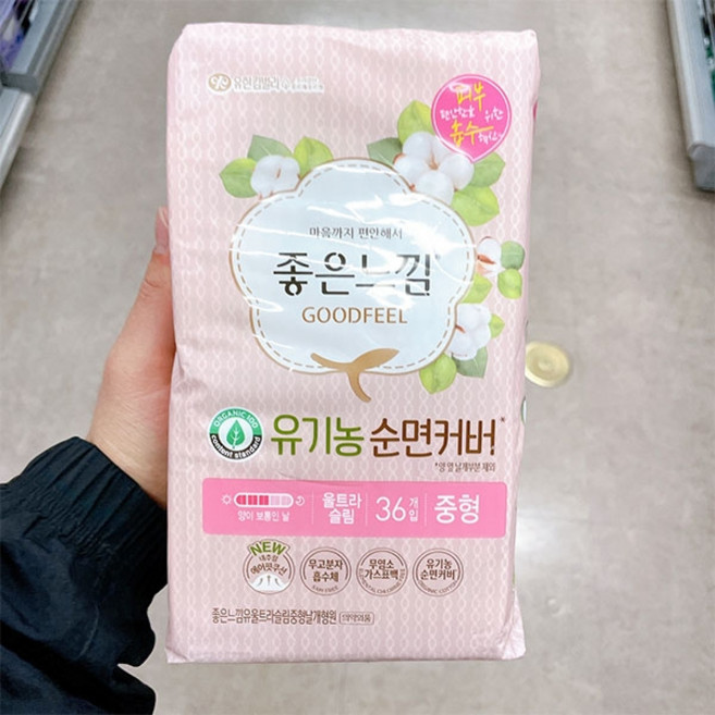 유한킴벌리 좋은느낌 좋은순면 울트라 중형 생리대, 36개입, 1개