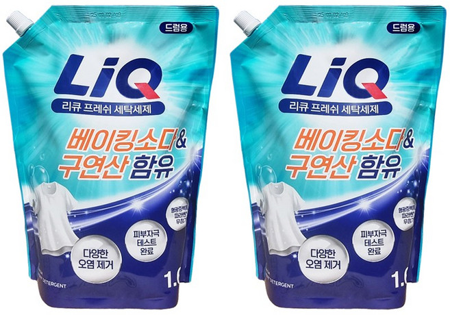 리큐 프레쉬 세탁세제 드럼용, 2개, 1.6L
