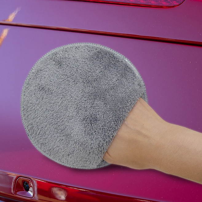 극세사 부드러운 자동차 세차 왁싱 패드 광택용 2P, 그레이, 1개