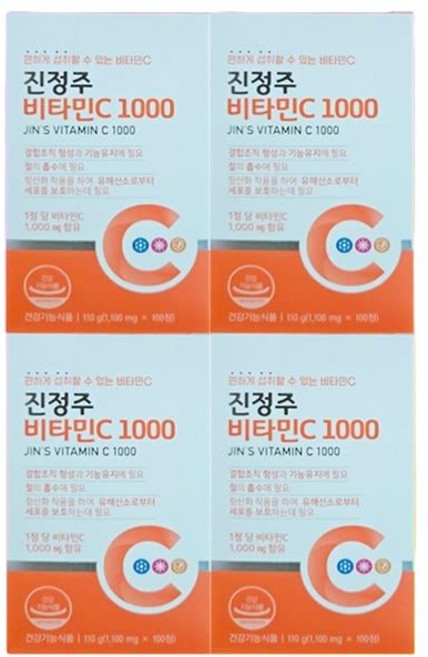 진약사몰(4박스)(총400일분)진정주 비타민C 비타민씨 1000 비타C 진정주몰, 50정, 4박스