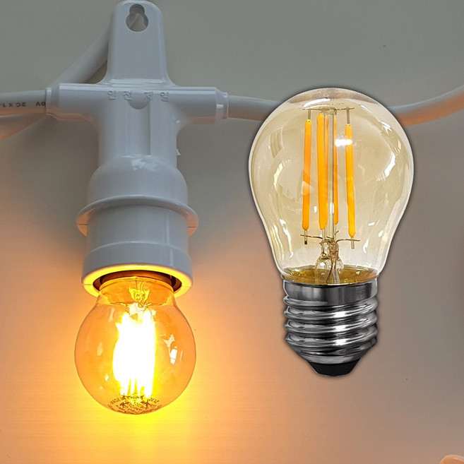 [당일발송] LED 에디슨 전구 G45 3W, 전구색, 1개
