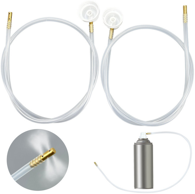 2개 60cm 360도 연장 호스가있는 에어로졸 노즐 캔 연장 수 막대가있는 스프레이 캔 및 페인트 스프레이 도구 용 자동차 노즐 데칼 (직선 및 각진 노즐)