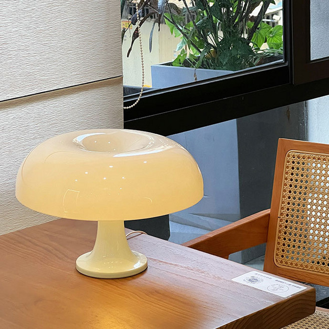 PYHO 충전식 3단 조광 무드등 단스탠드 무선 머쉬룸 인테리어 조명, 화이트