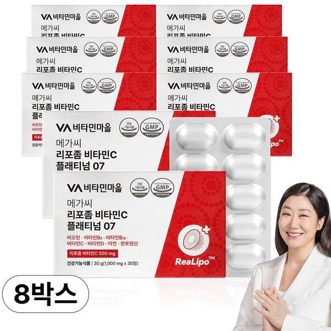 비타민마을 10종복합기능성 메가씨 리포좀 비타민C 플래티넘07 30정 x 8박스(총8개월분), 8박스
