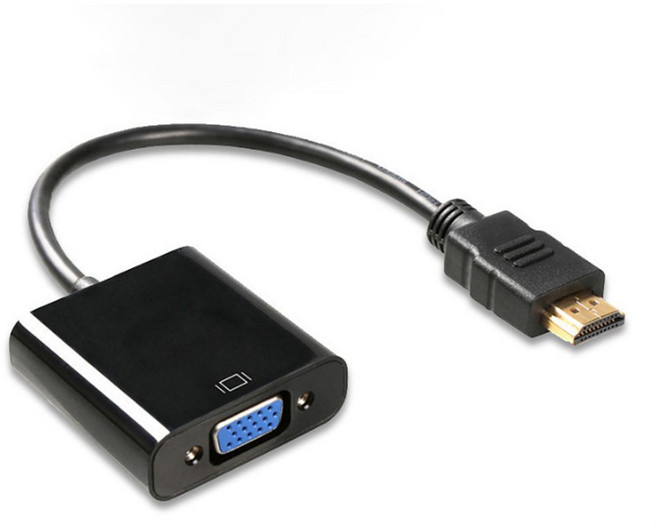 AFEELZ HDMI to VGA RGB 모니터 영상 컨버터 변환기 젠더 케이블 외장형 블랙, 1개