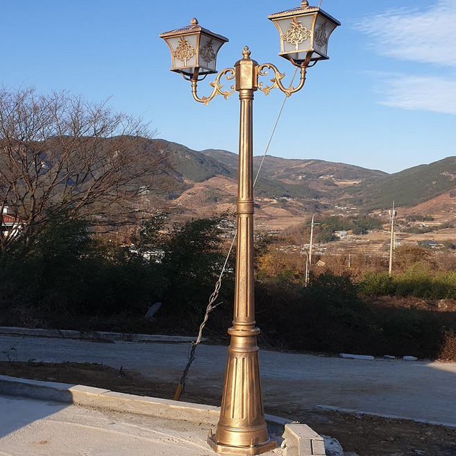 태양광2m40cm2등 2색지원 복고풍 가로등 잔디등 정원등 인테리어등