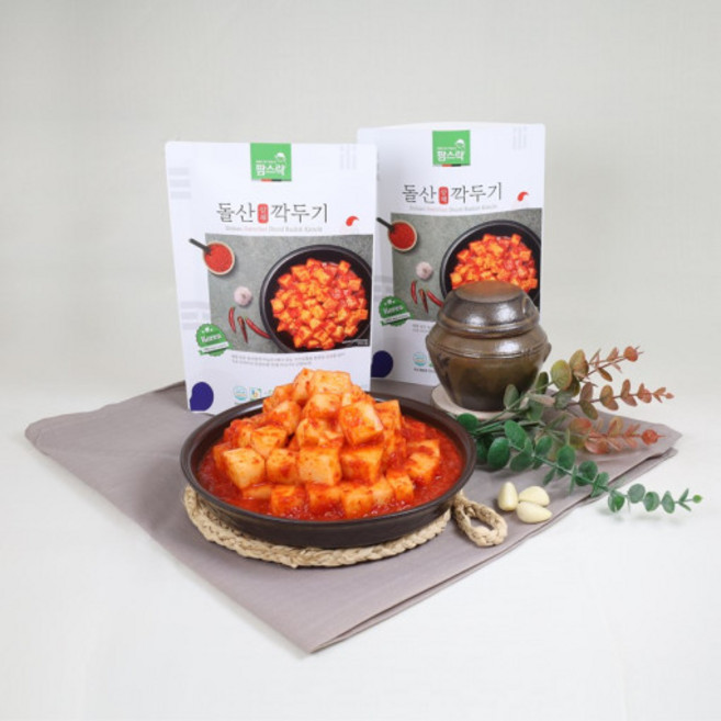 [팜스락] 깍두기 500g 택배 전라도 여수 돌산 삼채 라면 맛집 무김치, 1개