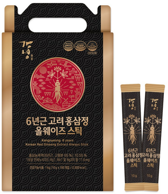 강녕 6년근 고려 홍삼정 스틱 100포, 1kg, 1개