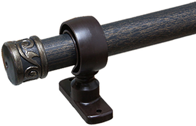 한국레일갤럭시 25mm 원형 커튼봉 커텐봉, 흑동