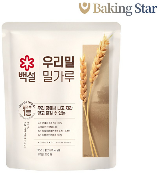 우리밀밀가루 750g백설, 750g, 1개