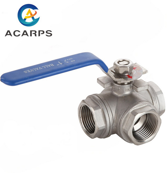 스테인레스 스틸 304 BSP 3방향 DN32 DN20 T형 DN40 3개 DN15 DN25 나사 DN50 밸브 L형, 01 L Type, 03 3/4