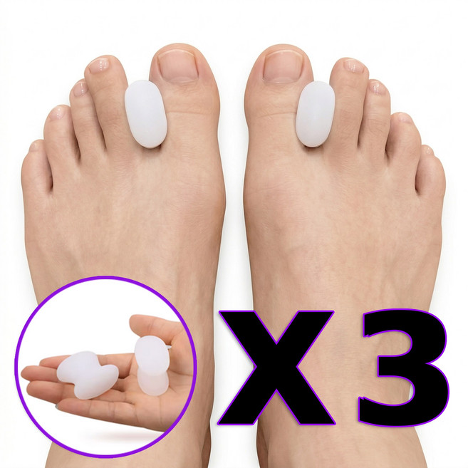 아마존 미국 4년 연속 스테디 셀러 BuonVezzo 실리콘 발가락분리젤 발가락분리링, 화이트, 6개