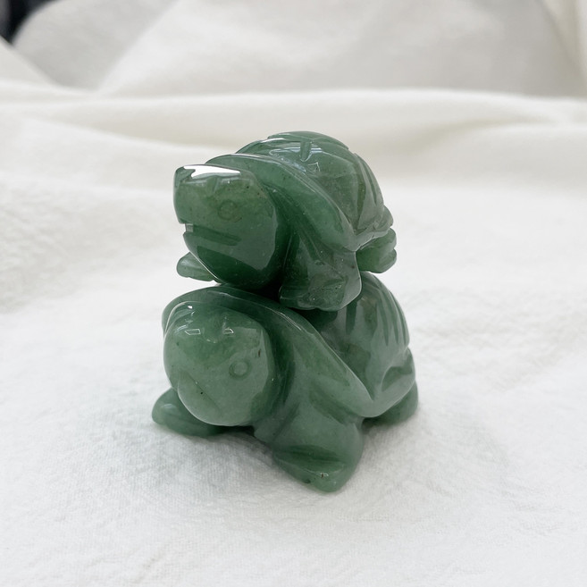 천연 옥거북이 미니 장식품 행운 재물운 장수 풍수 인테리어 천연석 조각상 장식품, 그린