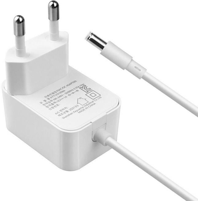 DC12V 1A 아답터 외경 5.5 내경 2.1mm 어댑터, 1개, 화이트, 150cm
