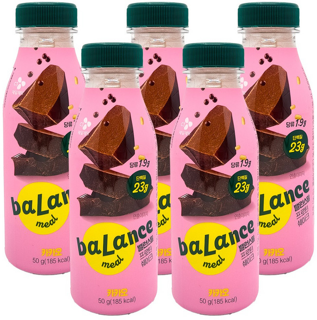 CJ제일제당 밸런스밀 프로틴 쉐이크 카카오, 5개, 50g