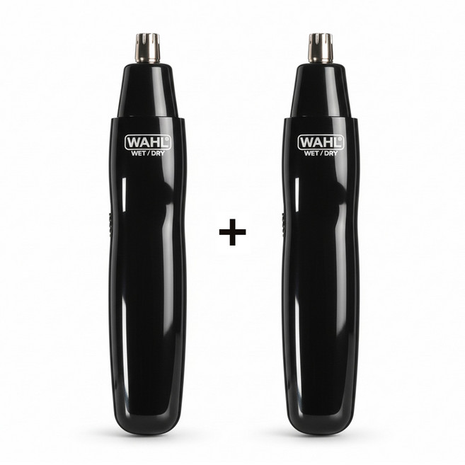 [1+1] 왈 방수 코털제거기 남성 코털 정리기 왁싱 콧털 정리칼 코털깍기 여성 눈썹 전동 면도기 바리깡 솜털 잔털 트리머, 블랙+블랙, WHALTRIMMER(블랙)