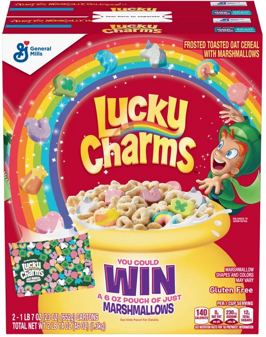 제네럴밀스 럭키 참 오트 시리얼 마시멜로, 652g, 2개