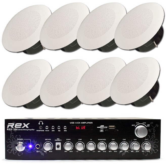 서음몰 매장용 카페 업소용 천장 매립 스피커 앰프, KC-230S 8개