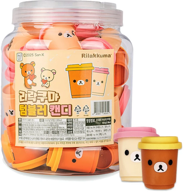 리락쿠마 텀블러모양 캔디, 10g, 30개 - 쿠팡