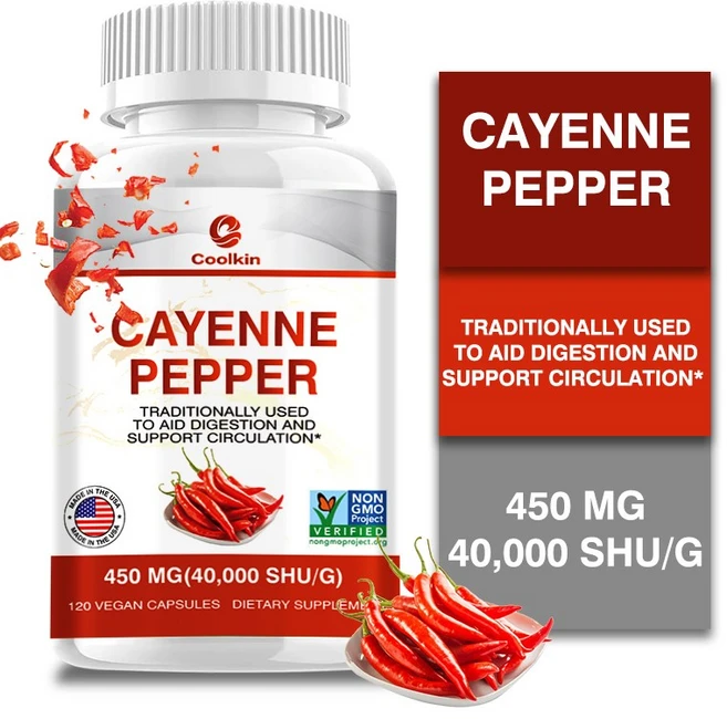 카이엔 페퍼 추출물 캡슐 - 면역 체계 지원 및 소화 기능 증진, 1개, 60정 - 쿠팡