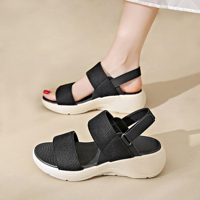 Modern Fashion 여성 발편한 키높이 샌들 스트랩 웨지힐 X155