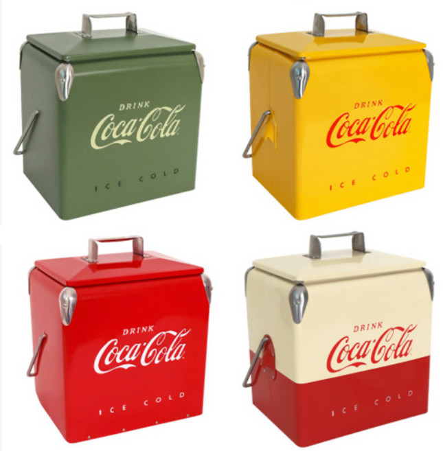 홈앤키즈 코카콜라 빈티지 스텐 쿨러 13L 아이스박스 아이스 쿨러백, 레드