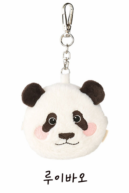 에버랜드 판다얼굴(푸바오 루이 후이) 미니 파우치 키링, 1개, 루이바오