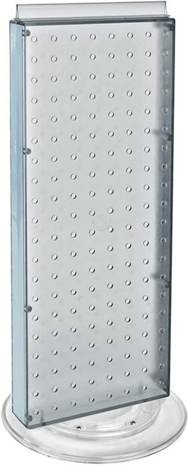 Azar 700508-CLR 8인치 W x 20인치 H 리볼빙 클리어 페그보드 카운터 유닛, Pegboard + Hooks, Yellow