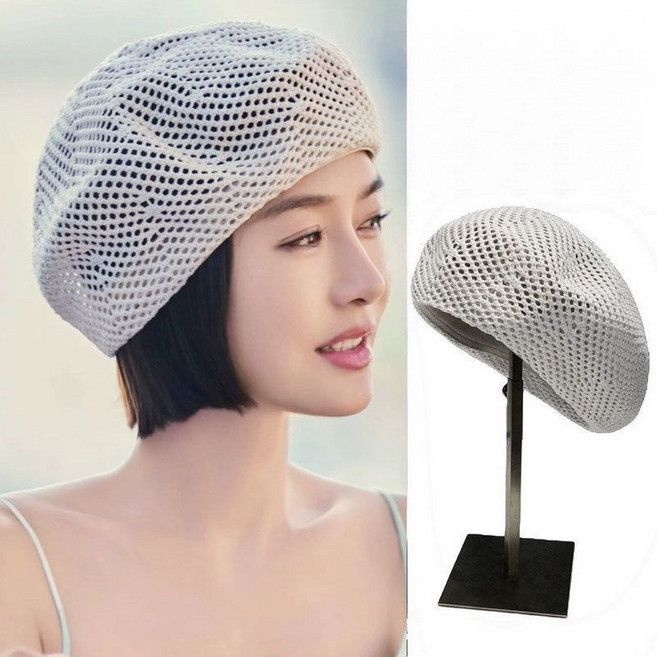 여성 베레모 봄여름 펀칭 통기 모자