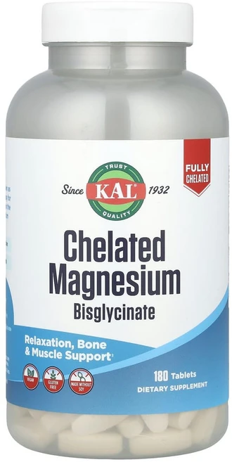 KAL 킬레이트화 마그네슘 비스글리시네이트 180정, 1개 - 쿠팡