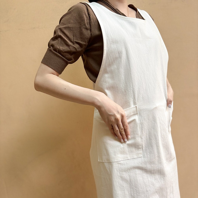 엄마의주머니 원피스형 광목앞치마 린넨앞치마 천아트반제품, 1개, 보라