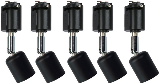 레일 등기구 직부타입 자유봉 E26 부속 미니봉 카페조명 매장 인테리어 전구 램프, 검정, 5개