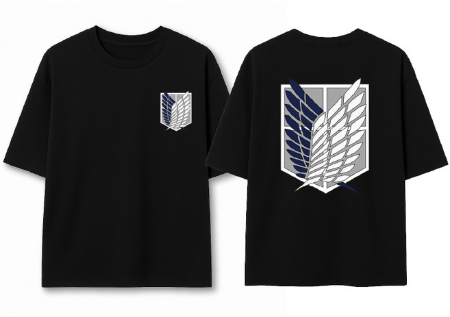 오드아이 진격의거인 조사병단 티셔츠 반팔티 남녀공용 오버핏 데일리 순면