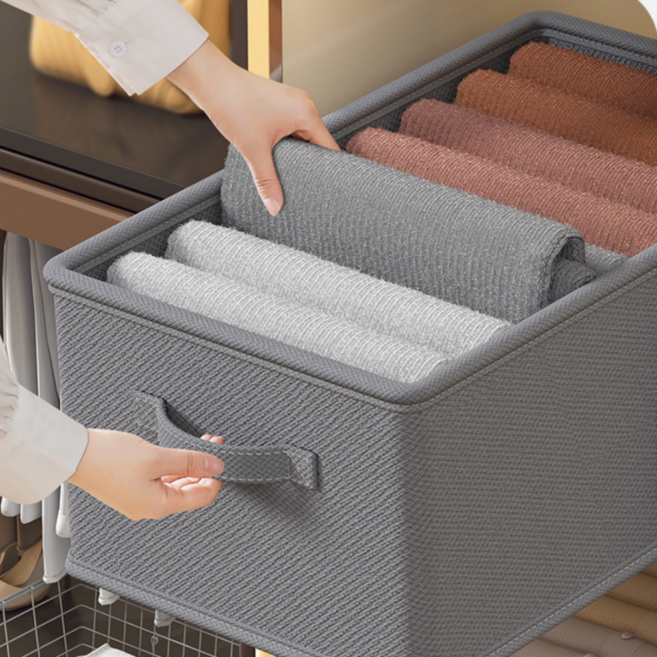 넷세일마켓 칸칸이 옷 수납 정리함, 회색 라지6칸, 1개