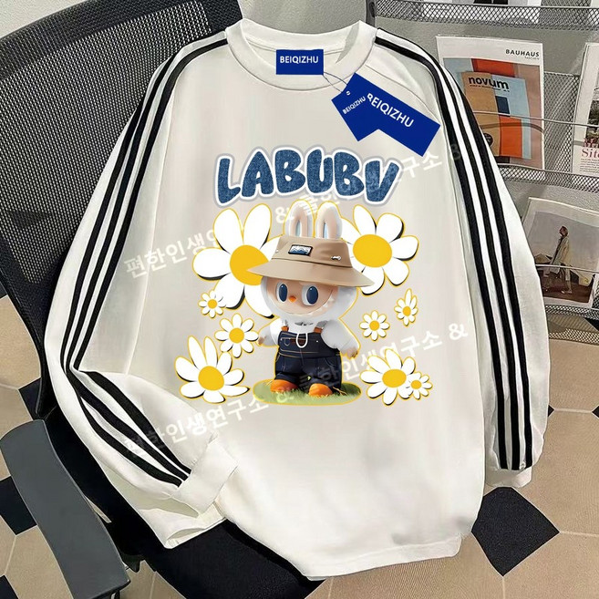 labubu 라부부 긴팔 티셔츠 맨투맨 긴소매 주니어 성인 패밀리록 커플록
