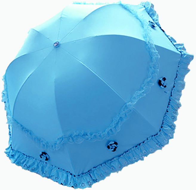 레이스양산 암막양산 태양 우산 여성용 보호 및 자외선 차단 더블 레이어 써니 비가 오는 이중 용도 접는 자수 레이스 공주 양산