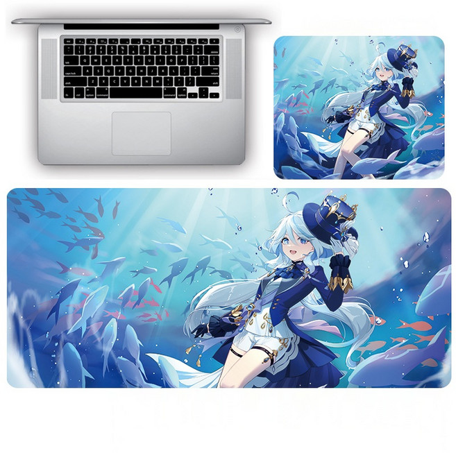 원신 굿즈 폰타인 푸리나 캐릭터 마우스 키보드 게이밍 장패드 3mm, 900x400mm, 04.푸리나, 1개