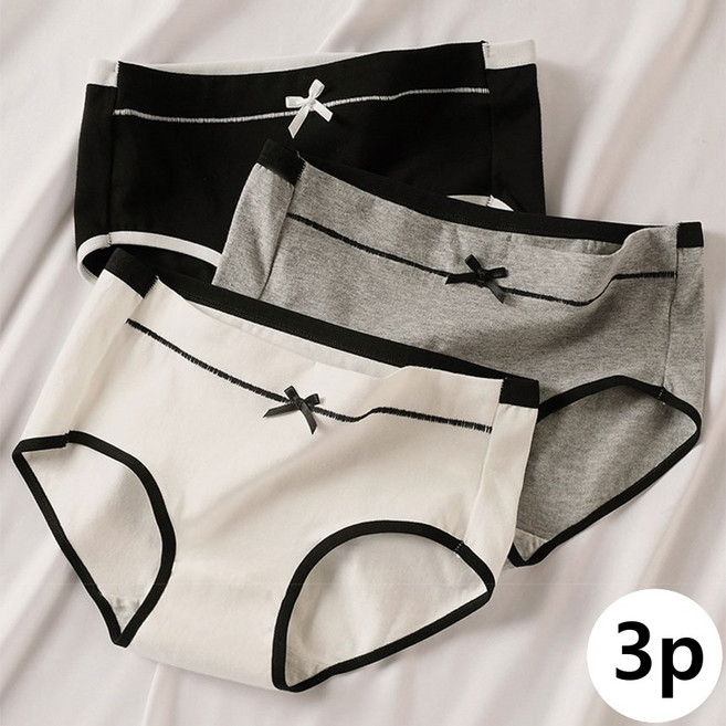파리카노 부드러운 고탄력 여성 순면 팬티 3장 세트
