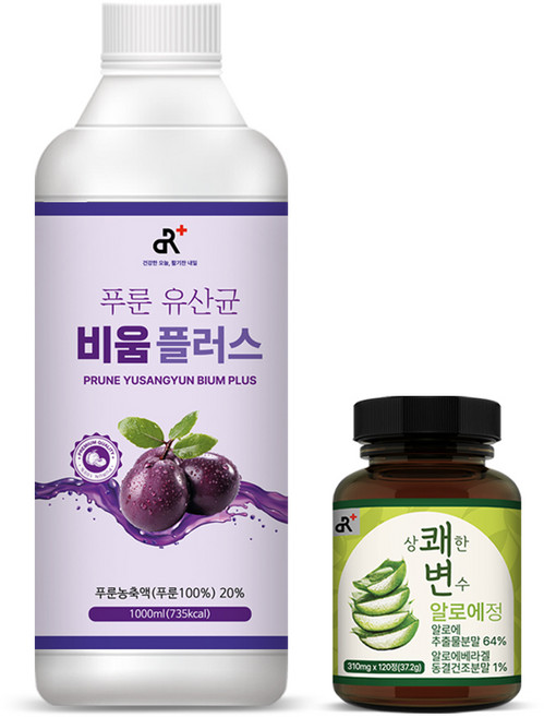 상쾌한 변수 알로에정 120정 + 푸룬 유산균 비움 1L, 1개