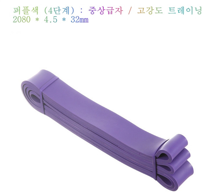 전신 홈트레이닝 저항밴드 운동밴드 탄력밴드 1-5단계, 1개, 퍼플색-4단계