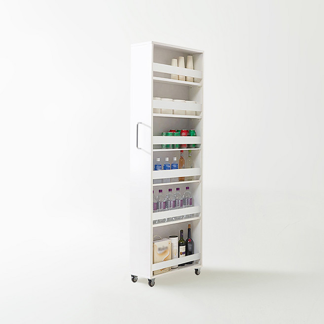 파로마 딜란드 슬라이딩 높은 틈새수납장 230, 화이트