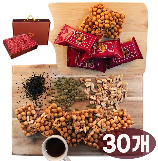 부드러운 수제 오란다 딱딱하지 않은 땅콩 호박씨 검은깨 강정 30개 선물용, 1박스, 600g