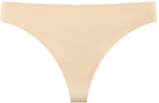 無痕冰絲女士丁字褲 低腰豹紋印花內褲, 膚色,L（65.0-75.0公斤）