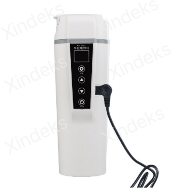 SMABAT 휴대 차량용 전기포트 자동차포트 카 보틀 스테인레스 텀블러 차량용 커피 라면포트 블랙 400ML, 화이트, 화이트