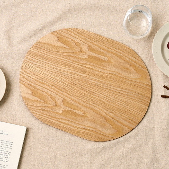 모던하우스 브런치 애쉬우드 타원형 식탁매트 WO0526006, 우드, 1개, 39X30.5X0.7cm