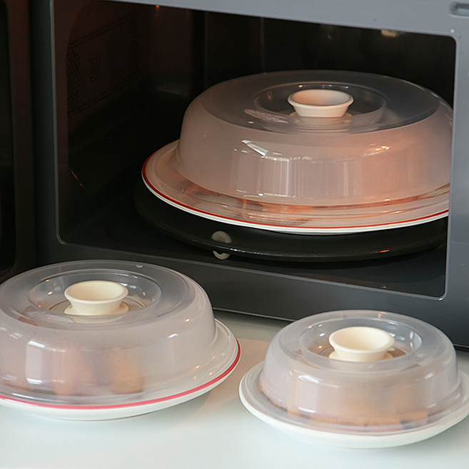 [리빙랩]국산 투명 전자렌지 푸드커버 3P세트 (대/중/소) 음식덮개 전자렌지사용가능, 1개