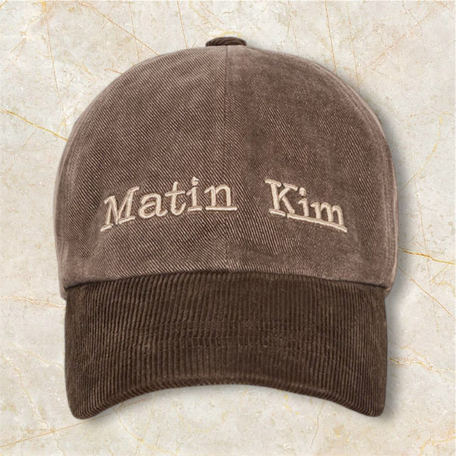 리코차니몰 마뗑킴 MATIN CLASSIC LOGO CORDUROY BRIM BALL CAP IN BROWN