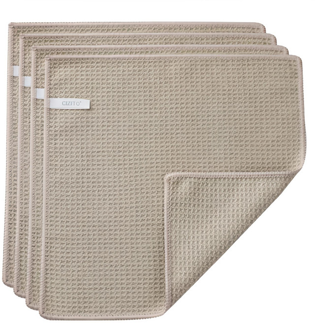 리즈제이니 파스텔와플 주방행주 베이지, 4개