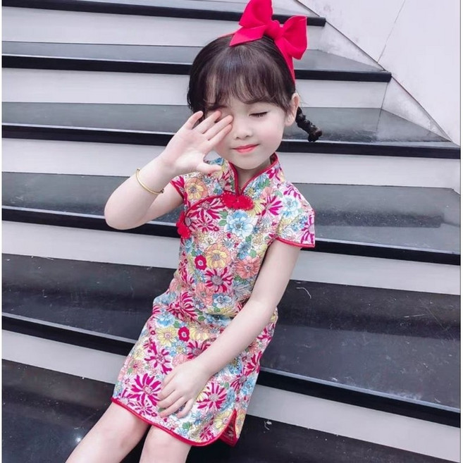 女童氣質連身旗袍身洋裝 春夏款