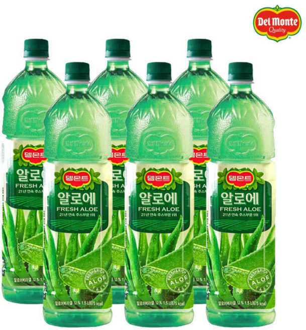 롯데 델몬트 네퓨어 알로에주스 대용량 음료수, 1.5L, 6개